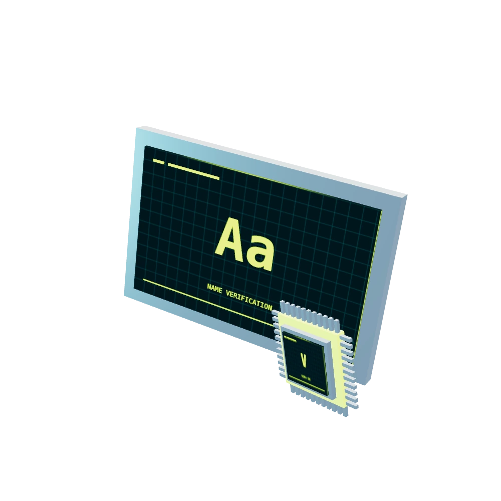 Sculptural identity card with Aa lettering