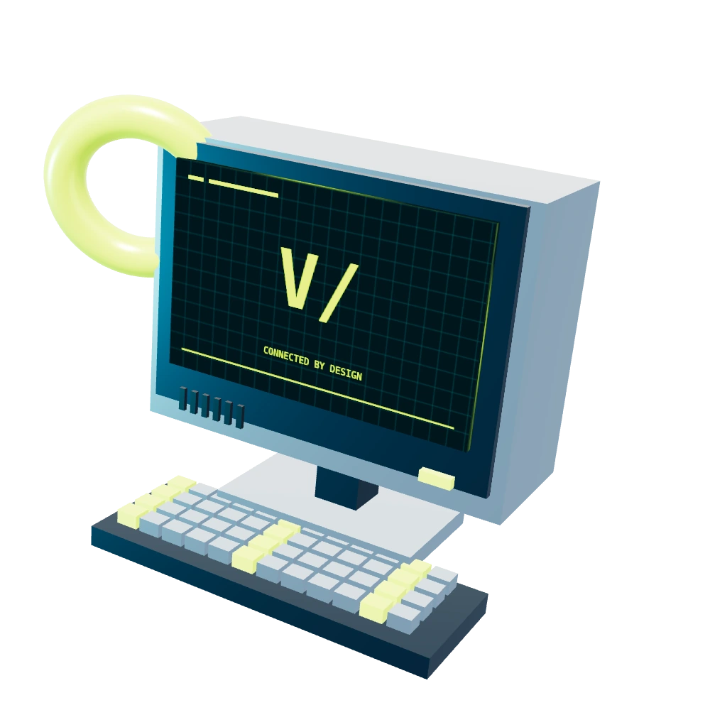 Chrome desktop computer with an original Vishodi design
